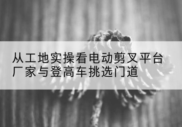 武鸣电动剪叉升降平台厂家-从工地实操看电动剪叉平台厂家与登高车挑选门道